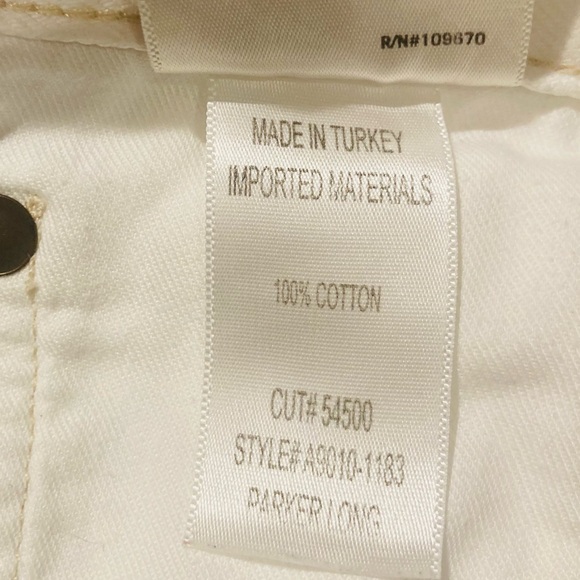 AGOLDE Parker Long white denim cut off shorts. Size 27. - Picture 6 of 6